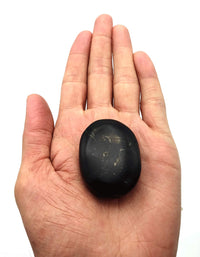Shungite Palm Stone - Massage Worry Stone for Natural Body Chakra Balancing, Reiki Healing and Crystal Grid Shungite