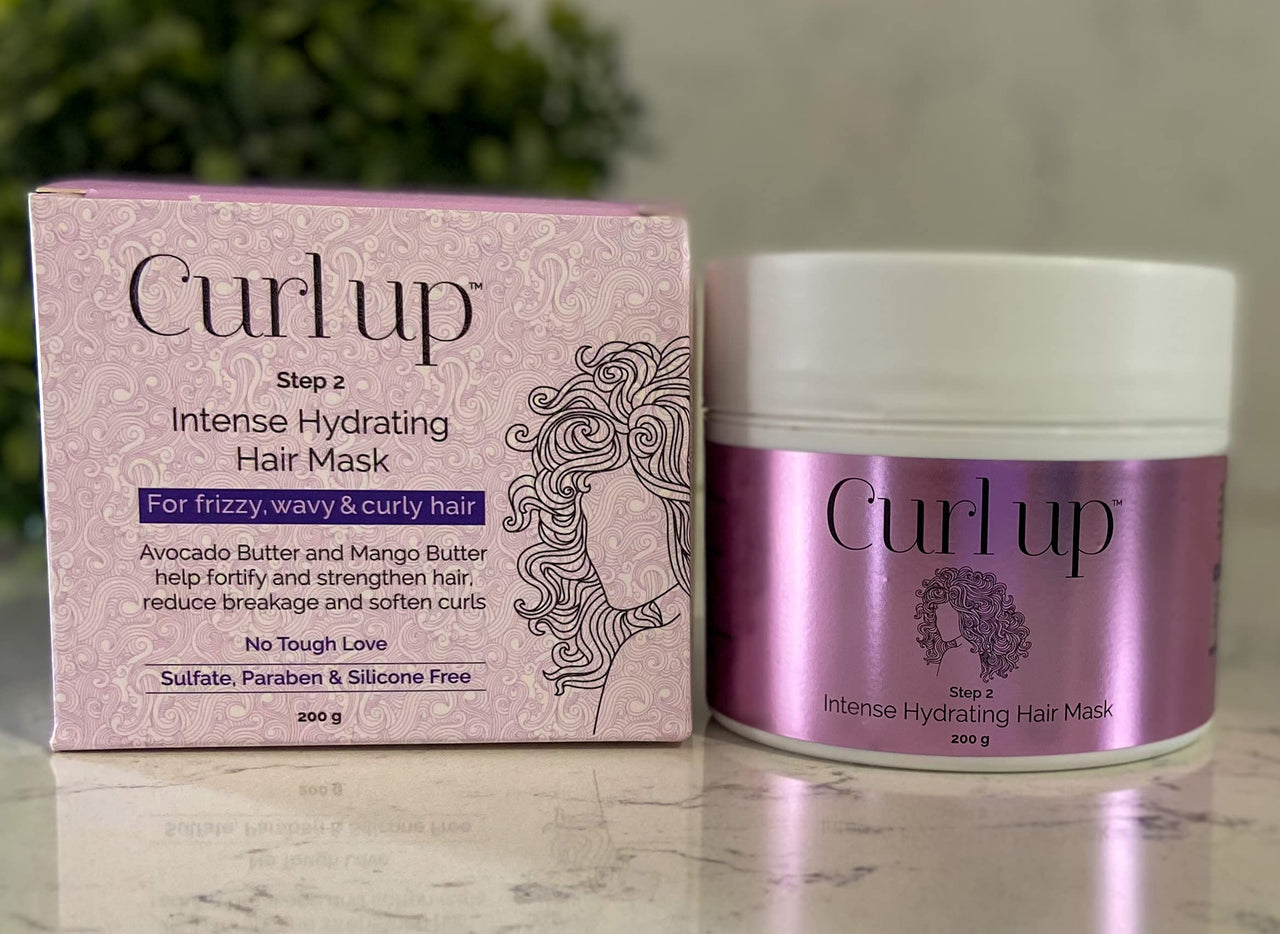 Curl up Intense Hydrating Hair Mask - Deep Conditioner For Curly Hair - Sulphate Paraben & Silicone Free (200 Gram, Fresh)