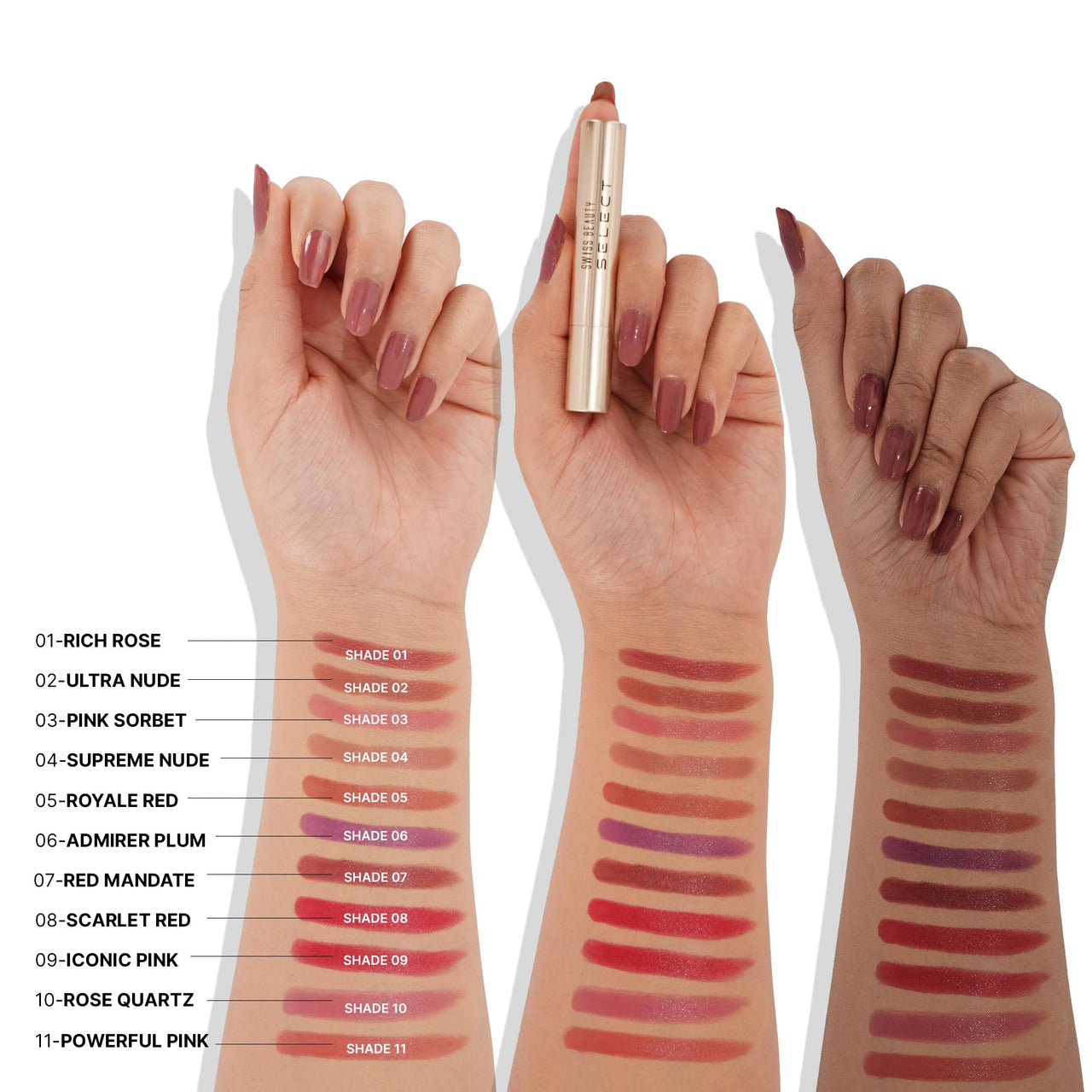 Swiss Beauty Select High On Shine Creamy Lipstick | With Mirror-shine finish | Enriched with Vitamin E | Shade- Red Mandate, 1g |