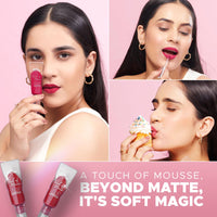 Hilary Rhoda Touch Of Mousse Lipstick | Matte Finish & Long Lasting | Infused with Vitamin E | Weightless & Liquid Lipstick with Mousse Finish | Smudge & Water Proof | Vegan - 5ml (Playful Berry - Shade 05)