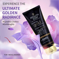 Ayouthveda Sparkling 24K Nano Elemental Gold Face Wash For Glowing Skin Men & Women | Enriched With 24K Gold & Kashmiri Saffron | For Normal & Dry Skin (Pack of 2;100ml each)