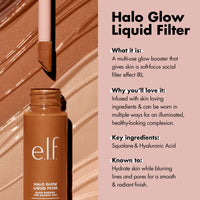 e.l.f. Halo Glow Liquid Filter, Complexion Booster For A Glowing, Soft-Focus Look, Infused With Hyaluronic Acid, Vegan & Cruelty-Free, 3 Light/Medium
