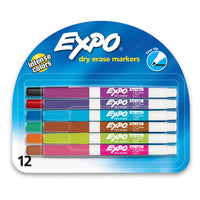 EXPO Low Odor Dry Erase Markers, Fine Tip, Assorted Colors, 12 Count 12 Count Assorted