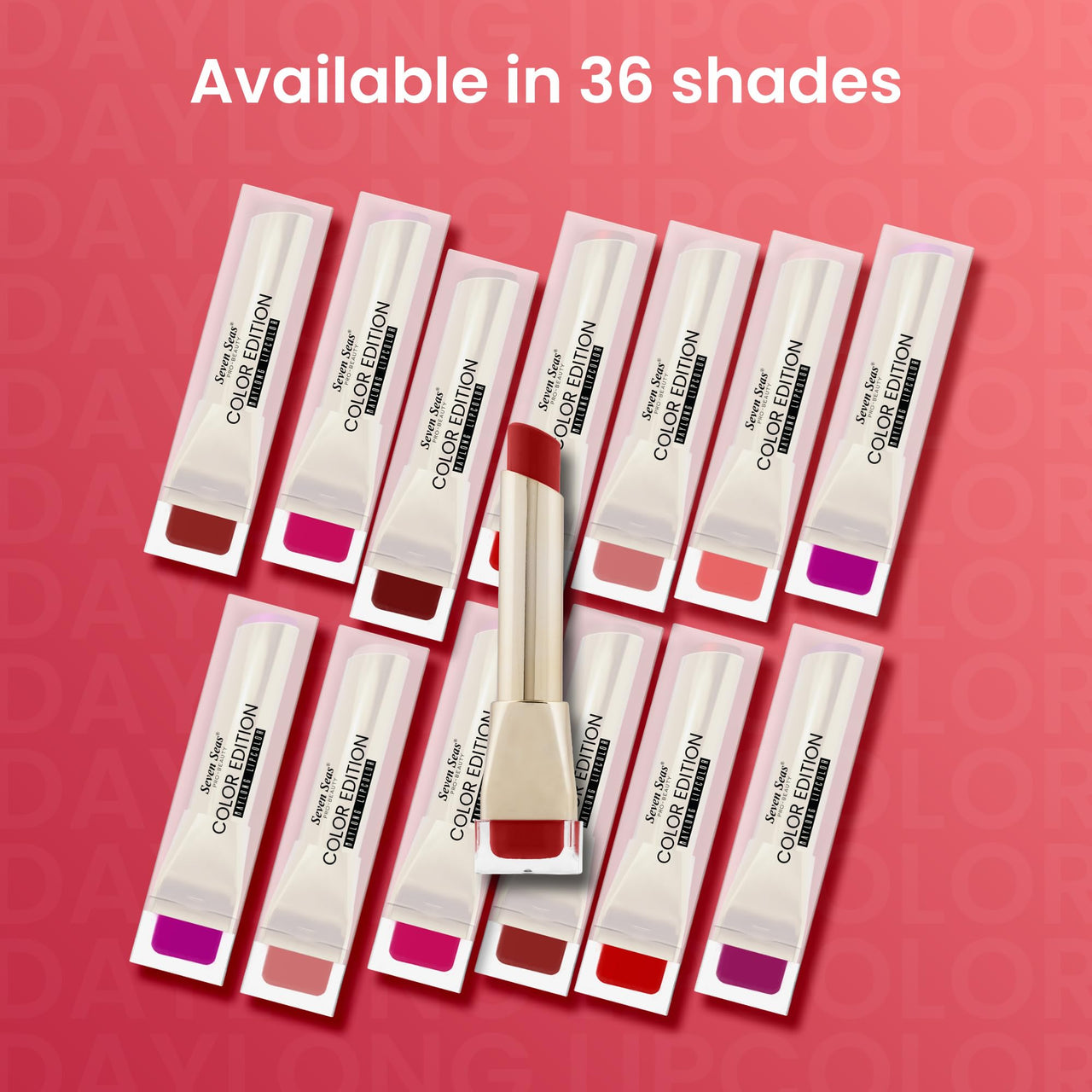 Seven Seas Color Edition Matte Lipstick | Highly Pigmented | Long Lasting | Waterproof | Smudgeproof | Single Coat Application | Lipstick for Women (322, 3.5G)