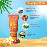 Ayouthveda Sun Turn + Cream SPF 50 With Micronized Zinc | PA++ | For UVA/UVB Sun Protection | Non-Greasy, Quick Absorbing | For All Skin Types | Enriched With Rosehip, Cranberry & Grape Seed Oil -60g