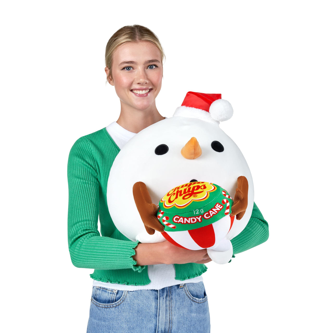 Snackles Christmas Polar Bear & Kisses 14 Inch Plush by ZURU, Ultra Soft Plush, Collectible Plush with Real Licensed Brands, Stuffed Animal, Giftable, Holiday Polar Bear (Kisses)