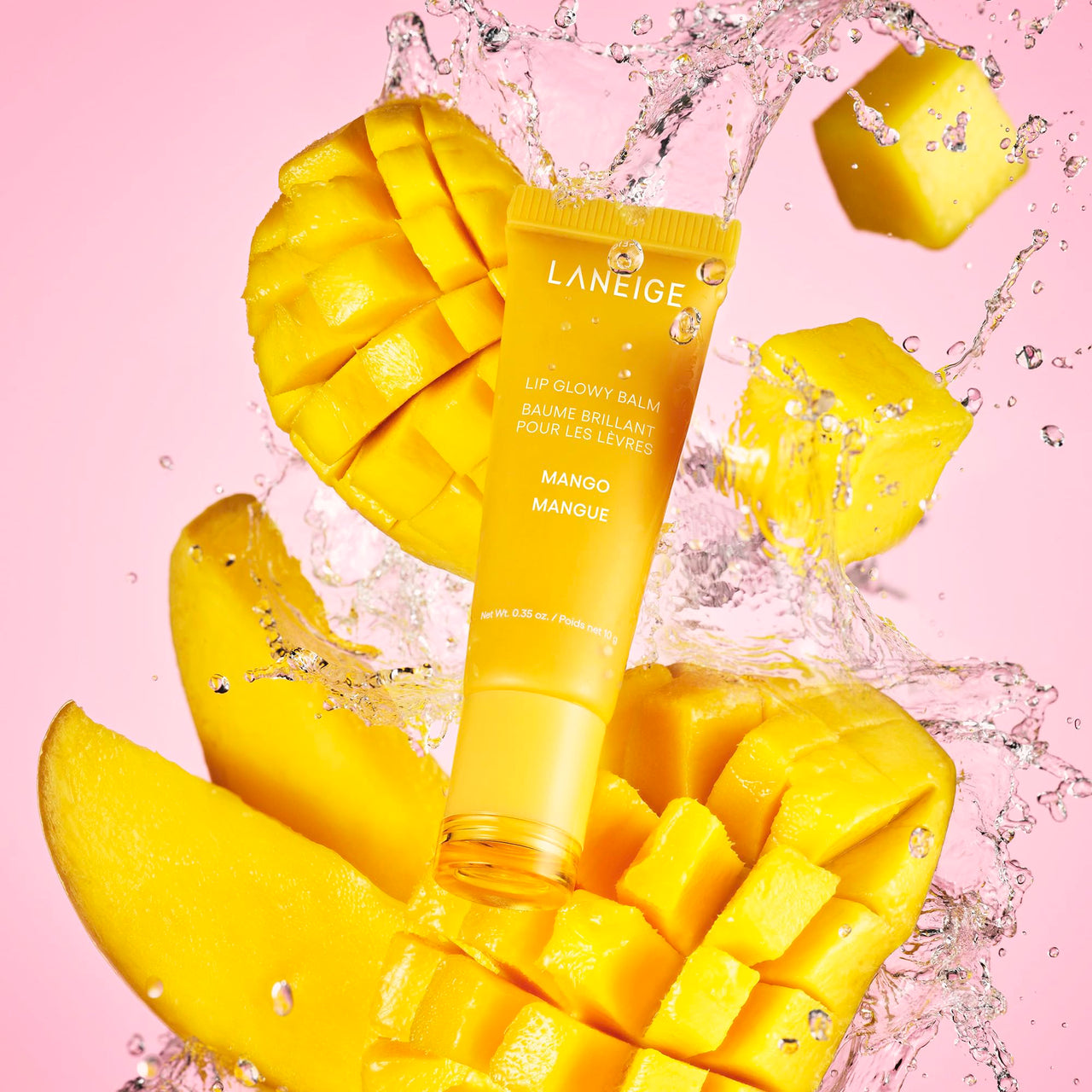 Laneige Lip Glowy Balm | Moisturizing Lip Treatment with Vitamin C + Shea Butter for Soft, Smooth and Glowing Lips | Korean Lip Balm For Dry Chapped Lips |Intense Hydration| Mango |10Gm