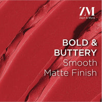ZM Zayn & Myza Rich Matte Lipstick | Smooth and Light Weight | Intense Color in one Swipe | High Pigmentation Bullet Lip Stick Enriched with Argan oil, Murumuru and Shea Butter (4.2 gm, Savage)