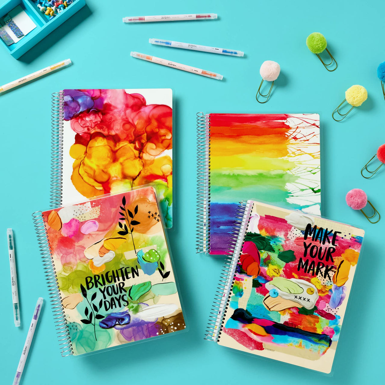 Avery + Amy Tangerine Designer Collection Academic Planner, July 2023-June 2024, School Planner with Stickers, 8.25" x 9.75", Make Your Mark Design (29879)