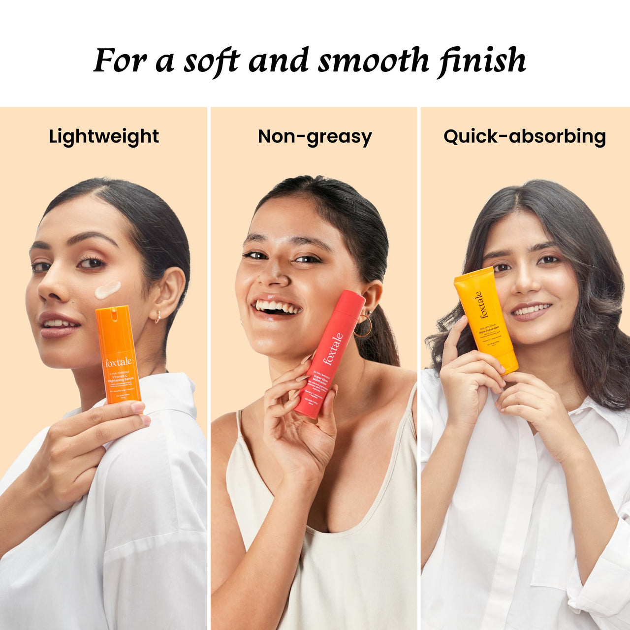 Foxtale Unstoppable Glow Combo | SPF 50 Sunscreen, Vitamin C Serum & Super Glow Moisturizer | Brightens Skin, Fades Dark Spots & Reduces Pigmentation | Vitamin C, Niacinamide & Peptides | Hydrating, Non-Sticky, Lightweight | For All Skin Types