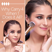 Hilary Rhoda All-Rounder 4 in 1 Brush | Foundation & Contour, Powder, Blending Brush | Eyeshadow Applicator | Soft Bristles Makeup