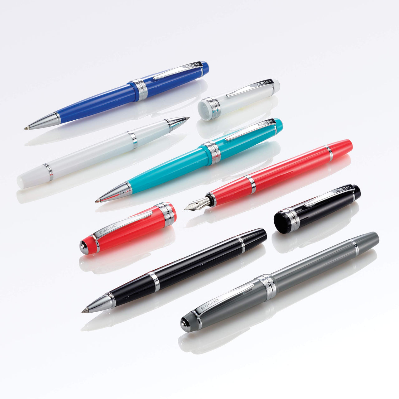 Cross Bailey Light Polished Resin Refillable Fountain Pen,Medium Nib, Includes Premium Gift Box - Blue Fountain Pen, Medium Nib