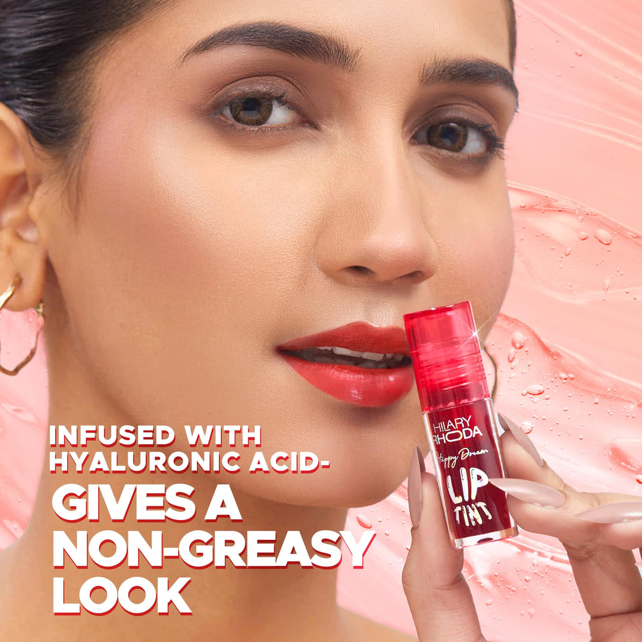 Hilary Rhoda Happy Dream Lip Tint | Hydrating Formula | Infused with Hyaluronic Acid | Cruelty-Free & Glossy Finish | Non-Sticky Formula - 3.7g (Mauve Delight- Shade 03)