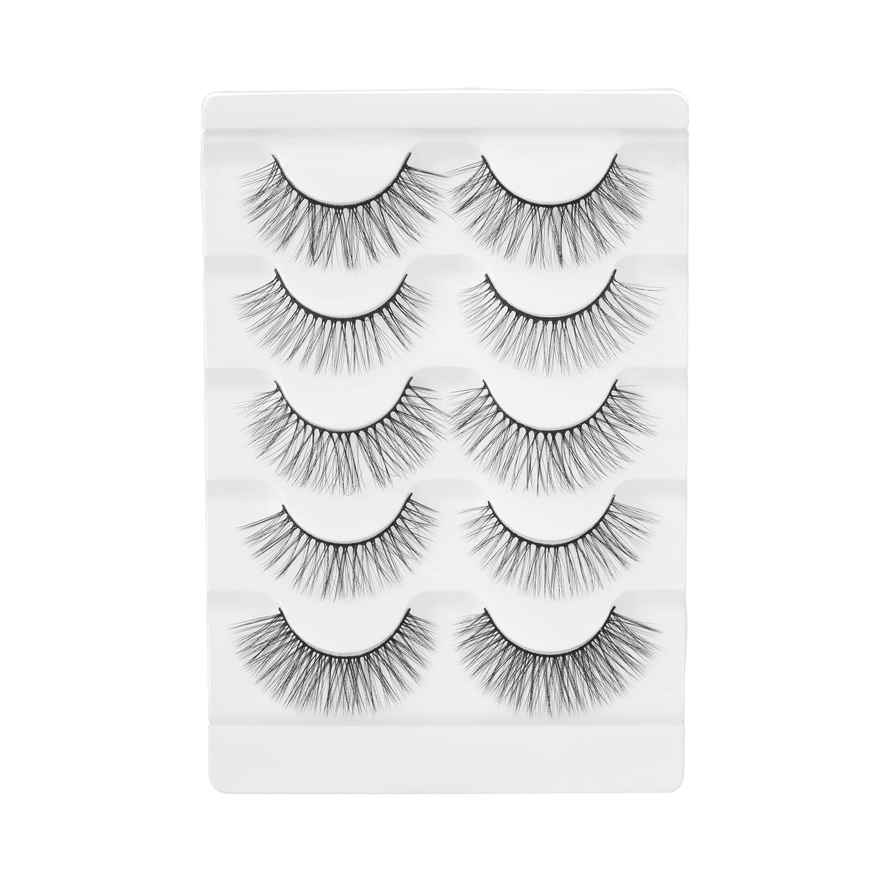 Swiss Beauty Cruelty-Free 3D Eyelashes - Pack of 10 False Eyelashes | Volumising Eye Lashes | Lengthening Eye Lashes | Lightweight Eyelashes | Shade - Black 02, Set of 5