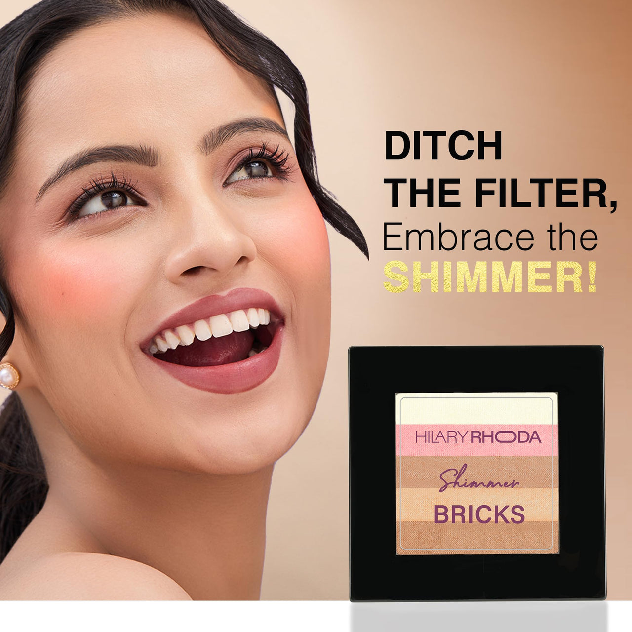 Hilary Rhoda Shimmer Bricks Highlighter Palette | Bronzers, Highlighters & Blushes | Highly Pigmented | Long Lasting & Illuminating Glow - 8.1g (Shade - 05)