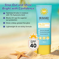 DR.RASHEL Hyaluronic Acid Serum Sunscreen, SPF 40, Fast-Absorbing, Oil Control, 30ml