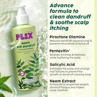 PLIX - THE PLANT FIX Neem Anti-Dandruff Advanced Kit | Shampoo (200ml), Serum (50ml), Conditioner (175ml) | Reduces Dandruff & Scalp Itching | Piractone Olamine & 3% Dandelix Pro™