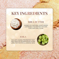 Just Herbs Lumi Glow Pressed Highlighter for Face Makeup Shea Butter + Vitamin C, 3.5 g (The Sun)