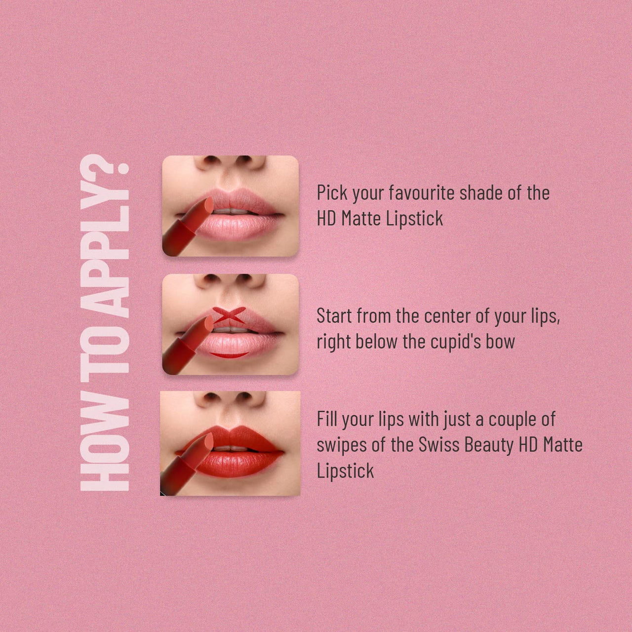 Swiss Beauty Hd Matte Pigmented Smudge Proof Lipstick | Creamy Matte Long Stay Lipstick | Peach Day, 3.5g