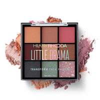 Hilary Rhoda Transform Face Palette | 9 Eyeshadows | 2 Blushes | Highlighter & Contour | Highly Pigmented | Available in 2 Variants | Matte & Shimmer Finish | All-in-One Kit | 18g (Little Drama - Shade 02)