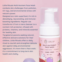 Little Rituals Multi-Nutrient Foaming Face Wash for Babies & Kids | Indian Rose & Kashmiri Saffron | Bio Flavonoids | Cleanse + Hydrate | pH Balanced, Tear-Free | MADE SAFE | 0M+ | 100 ml