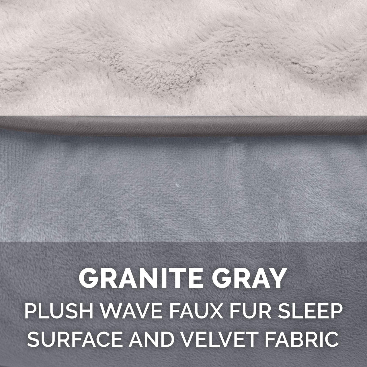 Furhaven Replacement Dog Bed Cover Perfect Comfort Plush & Velvet Waves Sofa-Style, Machine Washable - Granite Gray, Medium Cover Only 30.0"L x 20.0"W x 0.3"Th Sofa - Plush & Velvet Waves (Granite Gray)