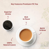 Golden Tips Applause Premium Assam CTC Tea, Strong & Aromatic Chai Patti, 100% Natural Loose Tea Leaves, 500g