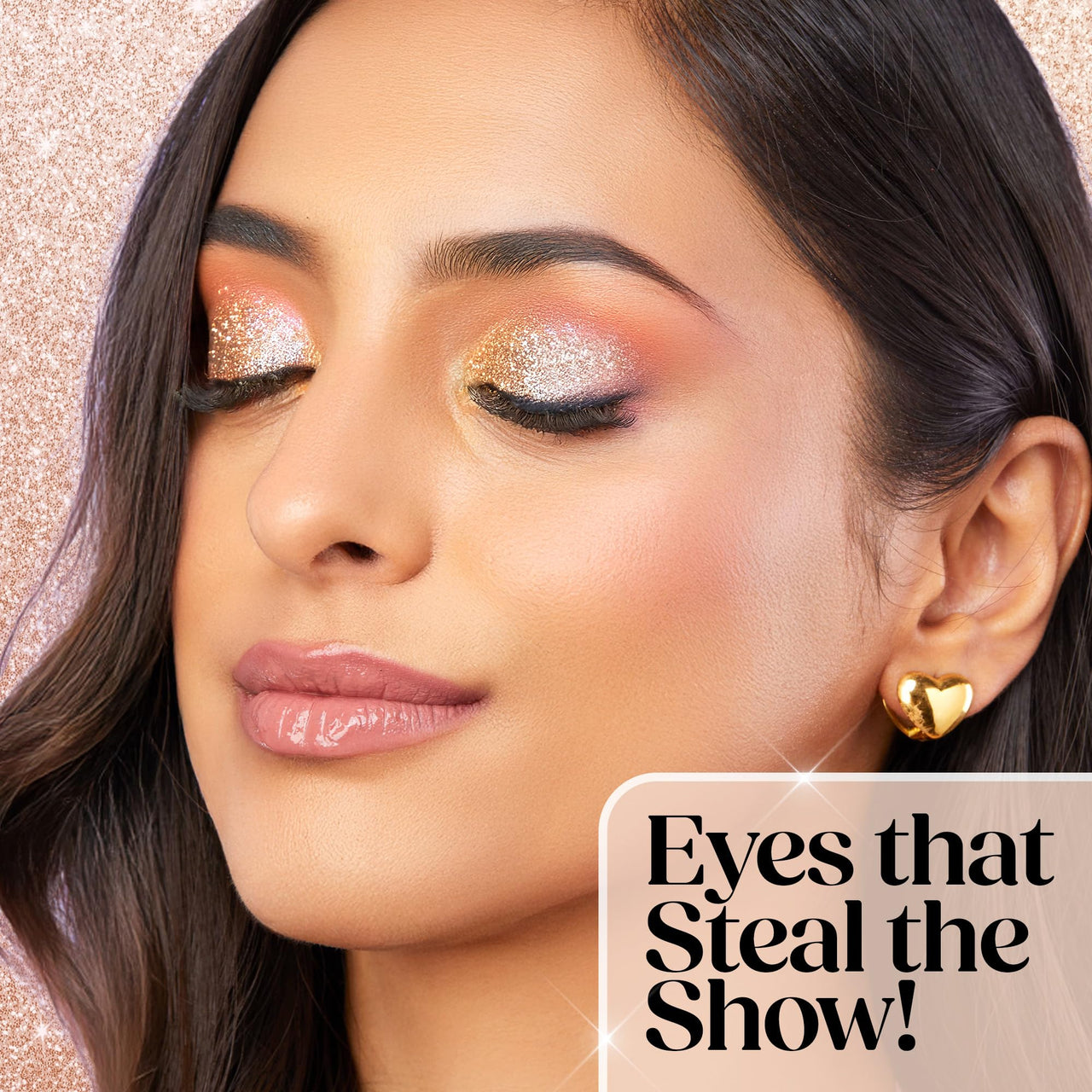 Hilary Rhoda Showstopper Liquid Eyeshadow | Gel-Based Formula | Shimmer Finish | Highly Pigmented | Blends Easily | Create Versatile Looks | 2ml (Moon Pink - Shade 01)