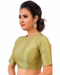 X3 Women's  Polyester Embroidered Half Sleeves Readymade Blouse