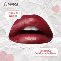 MARS Click Stix Gloss Lip Balm (2.0 gm) (04-CHERRY GLAZE) | High Pigmented | Ultra-Glossy Finish | Non-Sticky | Hydration | Enriched with Cocoa Butter
