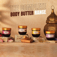 RYLLZ ESSENTIALS Sandalwood Body Butter | with Shea Butter, Cocoa Butter, Mango Butter, Niacinamide & Jojoba Oil | for 48Hrs Moisturisation, Stretch Marks, Dry/Itchy Skin & Uneven Skin Tone | 200 ml