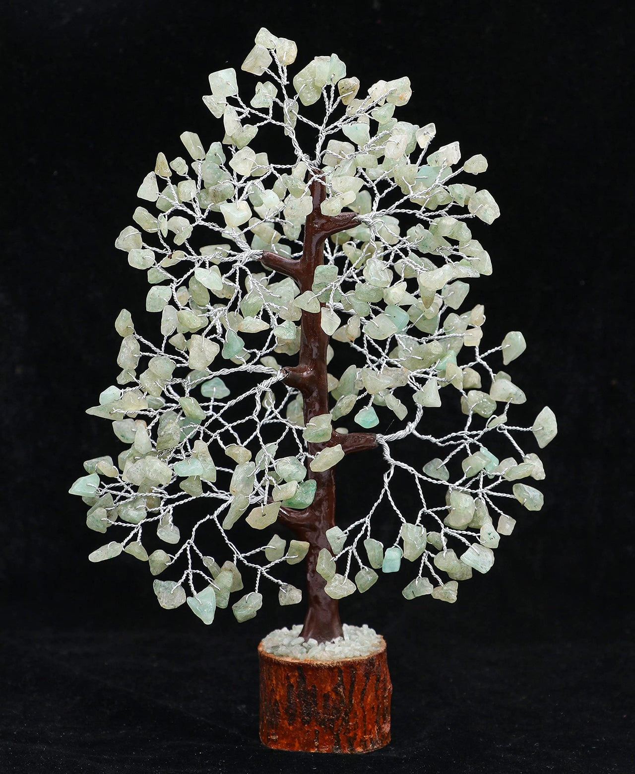 Green Jade Crystal Tree of Life - Chakra Tree for Positive Energy, Gemstone Tree, Feng Shui Tree Decor - Money Tree Bonsai - Healing Crystal Tree - Meditation Accessories, Spiritual Gift - Gem Tree Green Jade (Silver Wire)