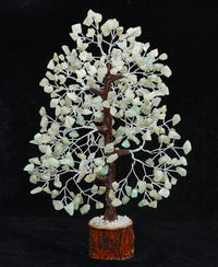 Green Jade Crystal Tree of Life - Chakra Tree for Positive Energy, Gemstone Tree, Feng Shui Tree Decor - Money Tree Bonsai - Healing Crystal Tree - Meditation Accessories, Spiritual Gift - Gem Tree Green Jade (Silver Wire)