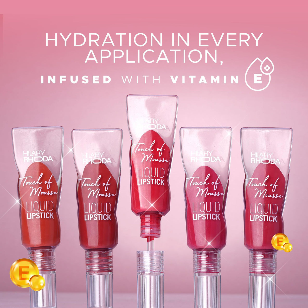 Hilary Rhoda Touch Of Mousse Lipstick | Matte Finish & Long Lasting | Infused with Vitamin E | Weightless & Liquid Lipstick with Mousse Finish | Smudge & Water Proof | Vegan - 5ml (My Forever - Shade 01)