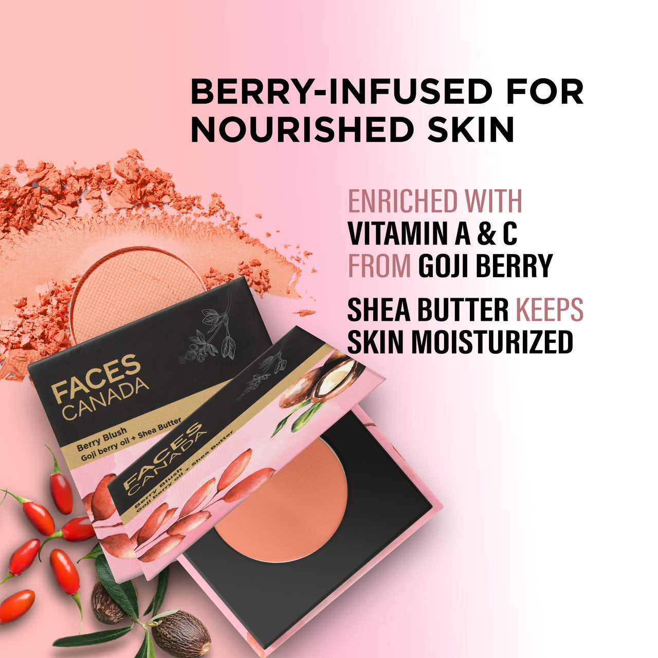 FACESCANADA Berry Blush - Call Me Honey 02, 4g | Lightweight Long Lasting Ultra-Matte HD Finish | Silky Smooth Texture | Melts Effortlessly & Buildable | Absorbs Oil | Shea Butter | Vitamin A & C