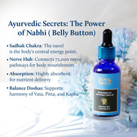 Blue Nectar Nabhi Oil with Ghee & Olive Oil | Ayurvedic Belly Button Oil for Glowing Skin & Strong Hair | Deep Hydration & Nourishment (22 Herbs, 10ml)