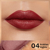 Pilgrim Glitter Lipstick For Women 4.2gm | Dubai Luxe Lifestyle - Arabian Nites Shade | Lipstick Infused with Vitamin E & Olive Oil | Glitter Formula With Matte Finish | Non Drying | All Skin Types