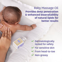 EQUALSTWO Baby Care Combo of Massage Oil (100ml) + Baby Cleansing Bar (75gm x 2) + Baby Moisturizer (200ml), All Skin Types, Hypoallergenic & Dermatologically Tested, Pack 3