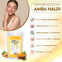 Khadi Omorose Kasturi Haldi (Amba Haldi) Powder | For Glowing Skin | 100 Gm