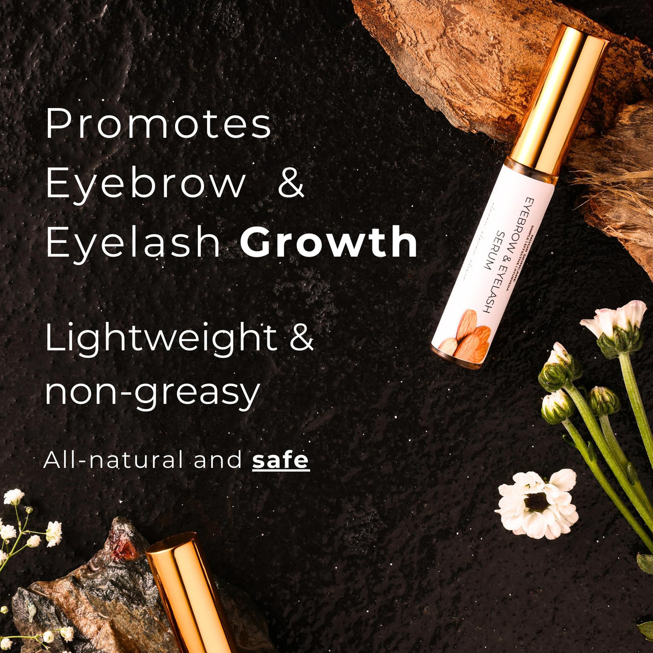 Noor Skincare Eyebrow & Eyelash Growth Serum/Oil - Organic, Brow & Lash Boosting Enhancer for Thick Eyebrows and Eyelashes - has Castor oil for Volume & comes with Applicators (30 ml)