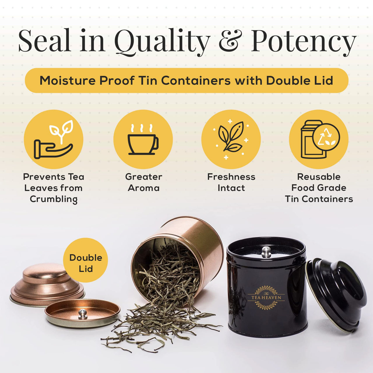 The Tea Heaven|Tea Gift-Masala Chai Whole Leaf Tea, Chai,Leaf 150 Gm 50 Cups|Ginger Cardamom Cinnamon Cloves Star Anise Black Pepper(Gold Moisture Proof Container)