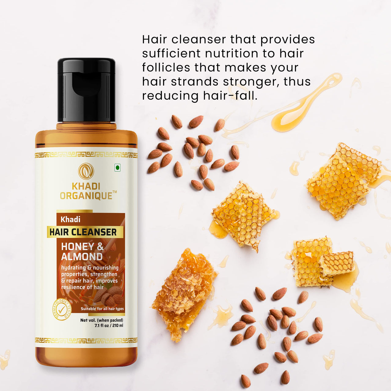 Khadi Organique Honey & Almond Hair Shampoo Cleanser Pack Of 2