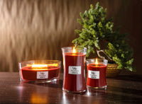 WoodWick Medium Hourglass Candle, Cinnamon Chai - Premium Soy Blend Wax, Pluswick Innovation Wood Wick, Made in USA