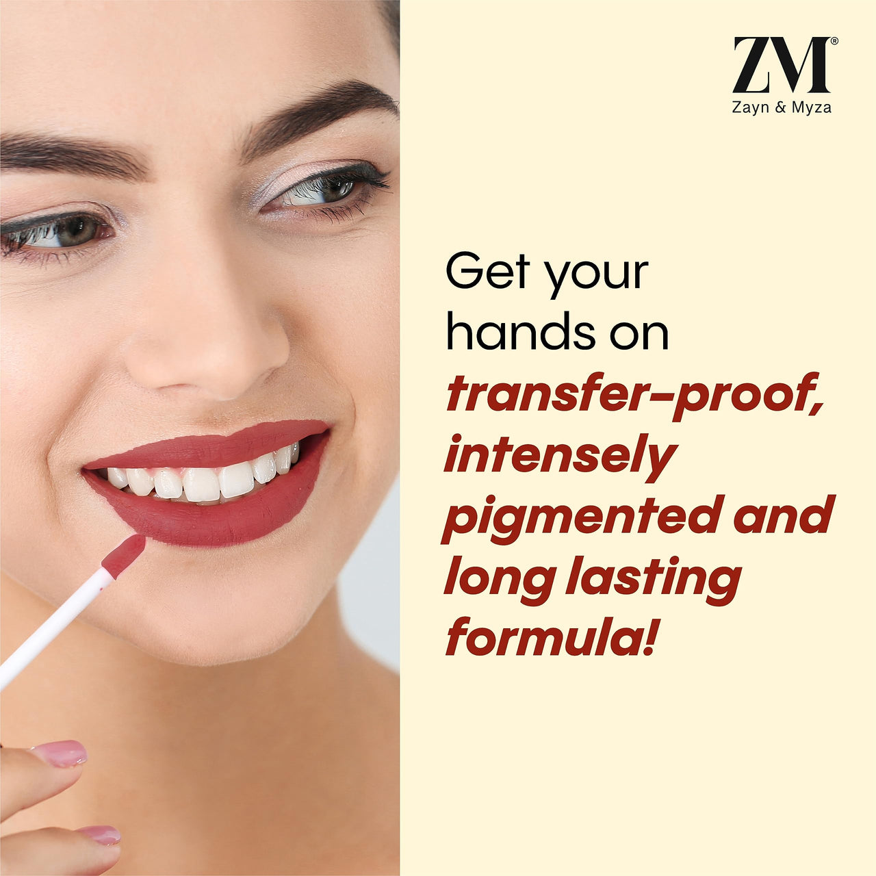 ZM Stay Matte Transfer-proof Lip Color | Matte Texture | Liquid Lipstick | Waterproof and Smudgeproof | Cruelty-free, 6 ML (Red Carpet)