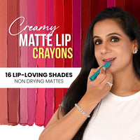 Parul Garg Beauty Creamy Matte Lip Crayon | Soft Matte & Hydrating Formula with Almond Oil & Vitamin E | Rich Pigment & Comfortable Wear | 100% Vegan (Prom Queen 23)