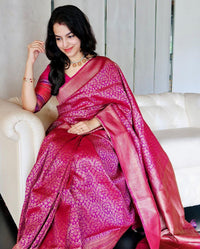 Avantika Fashion Women's  Soft Lichi Silk Banarasi Kanjivaram Saree With Blouse Piece