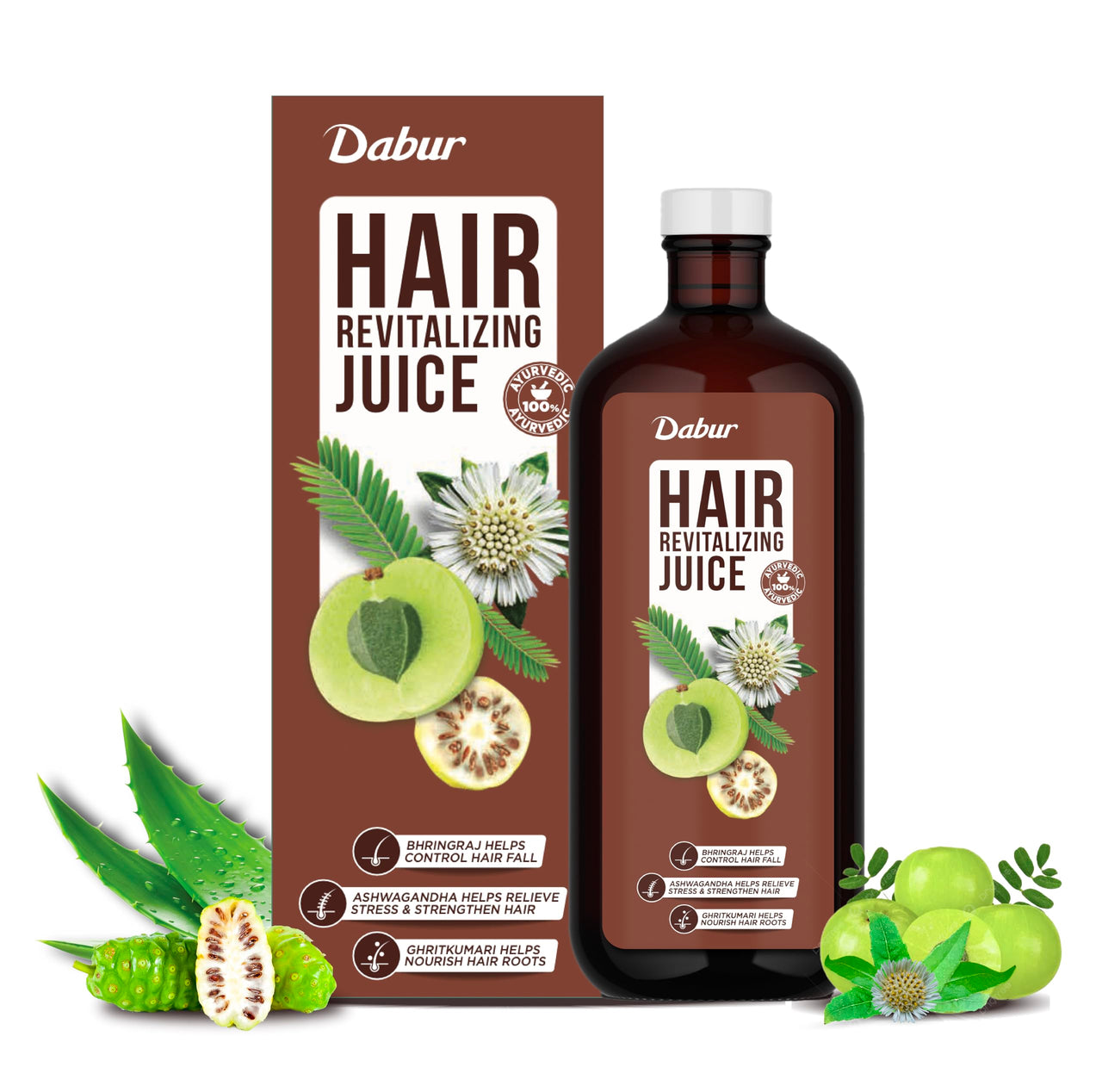 Dabur Hair Revitalizing Juice - 1L | Hair Care Juice for Hair Growth & Hair Fall Control | Enriched with 5+ Powerful Ingredients | No Artificial Colors, Flavours & Sugars