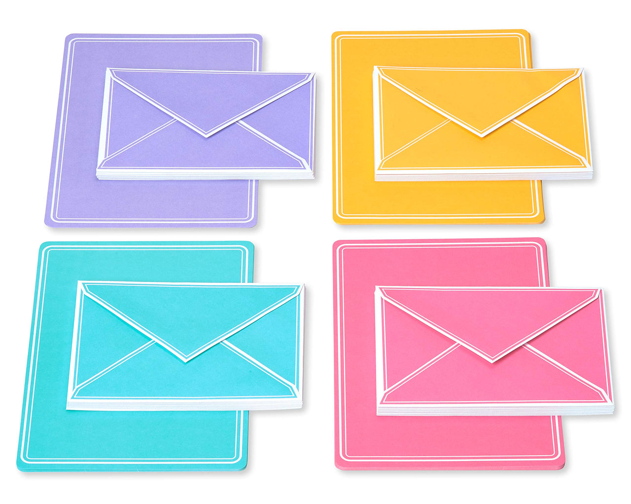 American Greetings Pastel Stationery Sheets and Colored Envelopes (80-Count) pastel purple, goldenrod, aqua, pink