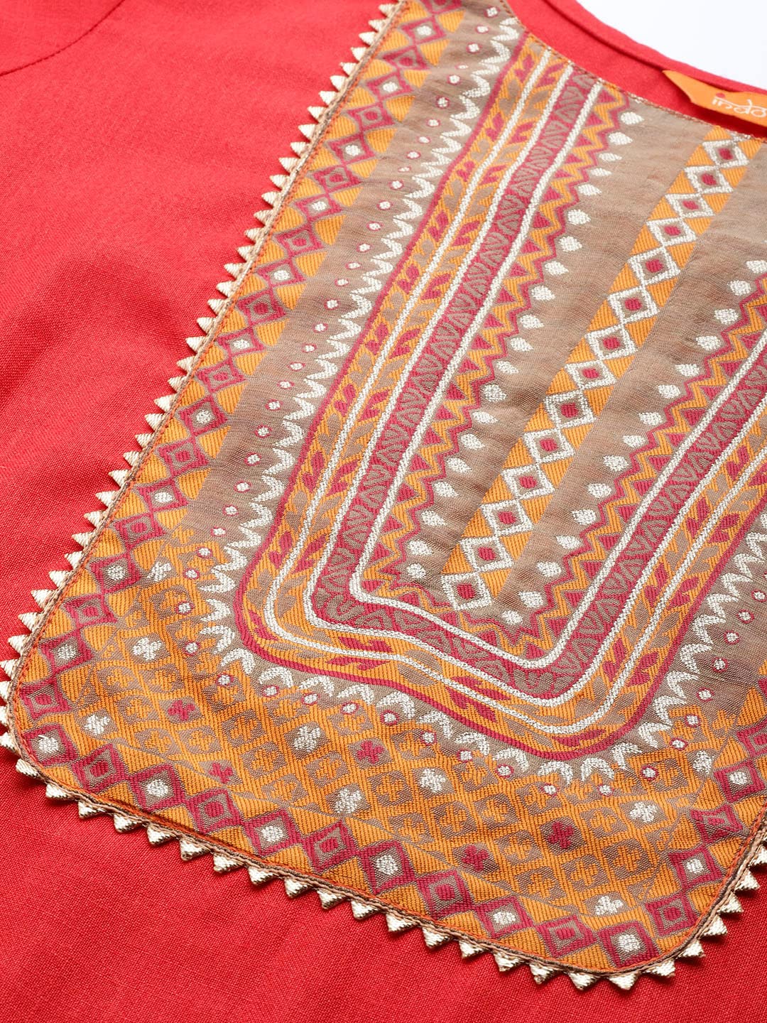 INDO ERA Women's  Solid Cotton Blend Straight Kurta Palazzo With Dupatta Set
