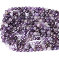 CHEAVIAN 45PCS 8mm Natural Dog Teeth Amethyst Gemstone Round Loose Beads Crystal Energy Stone Healing Power for Jewelry Making 1 Strand 15